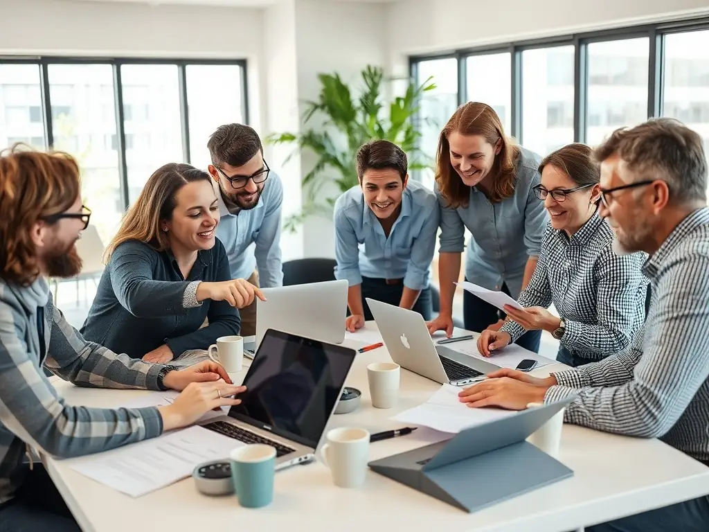 A visual representation of multiple users collaborating on a document in real-time within editeasy.one, highlighting features like simultaneous editing and version control.